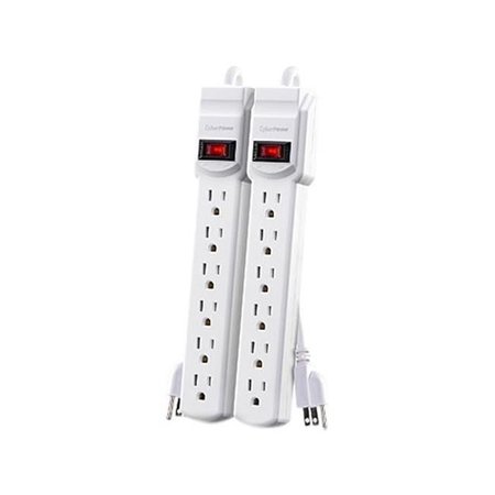 CYBERPOWER Cyberpower Systems USA MP1044NN Pack of 2 Power Strip 6 Outlets 2 Cord MP1044NN